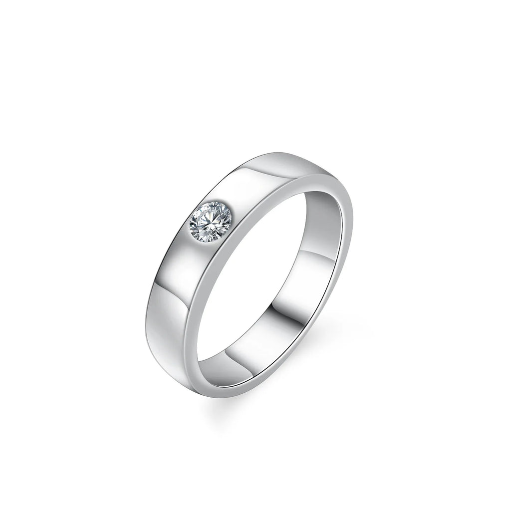 PT950 Platinum Moissanite Band Ring