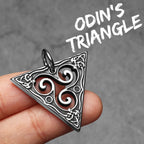 Celtic Knot Triangle Pendant Necklace — Stainless Steel Box Chain
