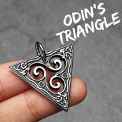 Celtic Knot Triangle Pendant Necklace — Stainless Steel Box Chain