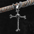 Skull Cross Stainless Steel Pendant Necklace