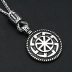Nordic Steel Pendant Slavic Kolovrat 316L Vintage