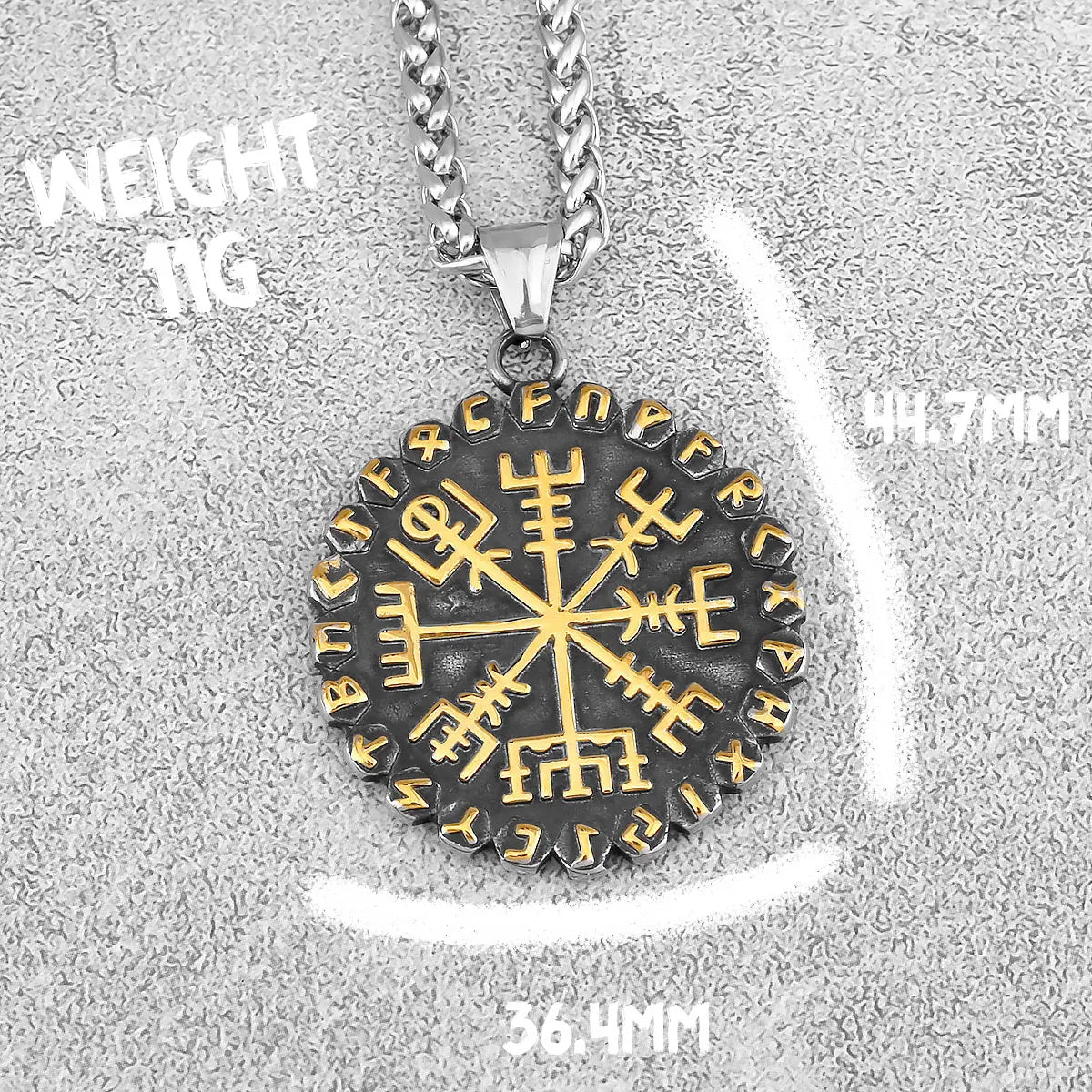 316L Stainless Steel Viking Odin's Symbol of Norse Runic Pendant Necklace Viking Rune Vegvisir Compass Amulet Pendants