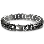 Classic 12MM Men's Cuban Link Chain Bracelet Men High Polished Solid 316l Stainless Steel Bracelets Jewelry Accessory