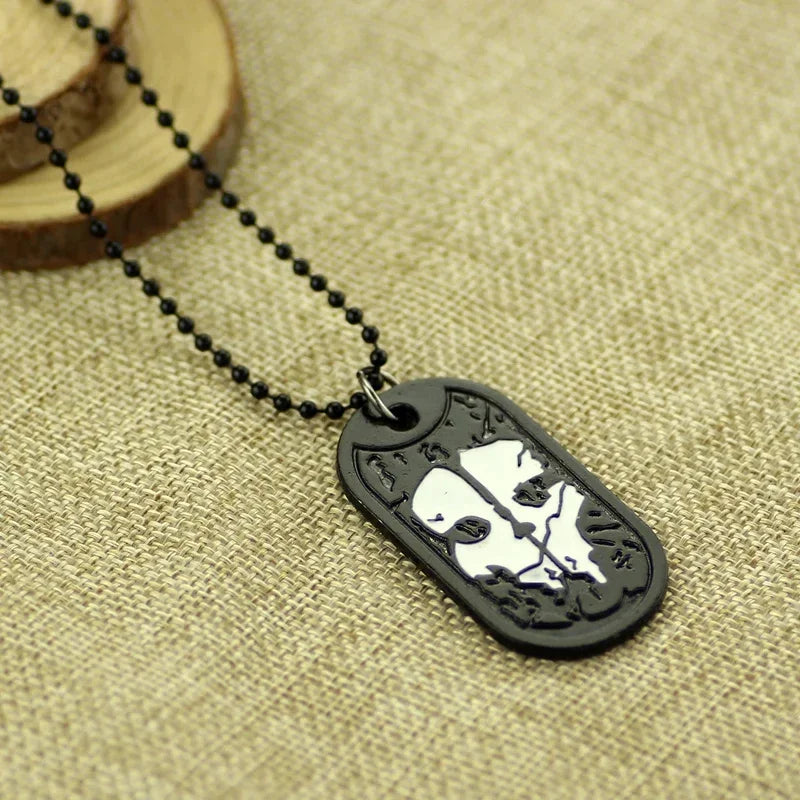 Hot Game Jewelry Mens Necklace Ghosts Dog Tag Pendant Army Nameplate for Duty Military Series with Weapons Call