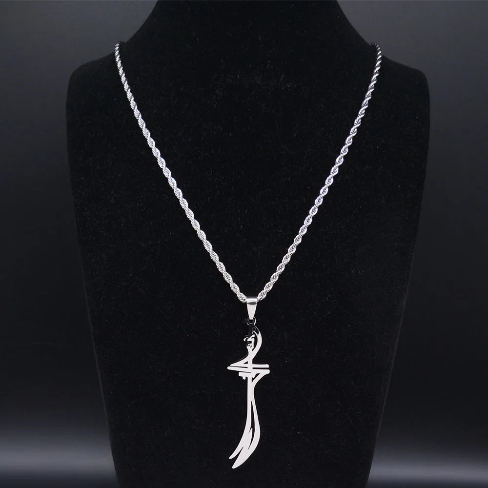 Arabic Sword Saudi Necklaces Stainless Steel Islamic Muslim Zulfiqar Imam Ali Swords for Men Islam Accessories Gift  Jewelry