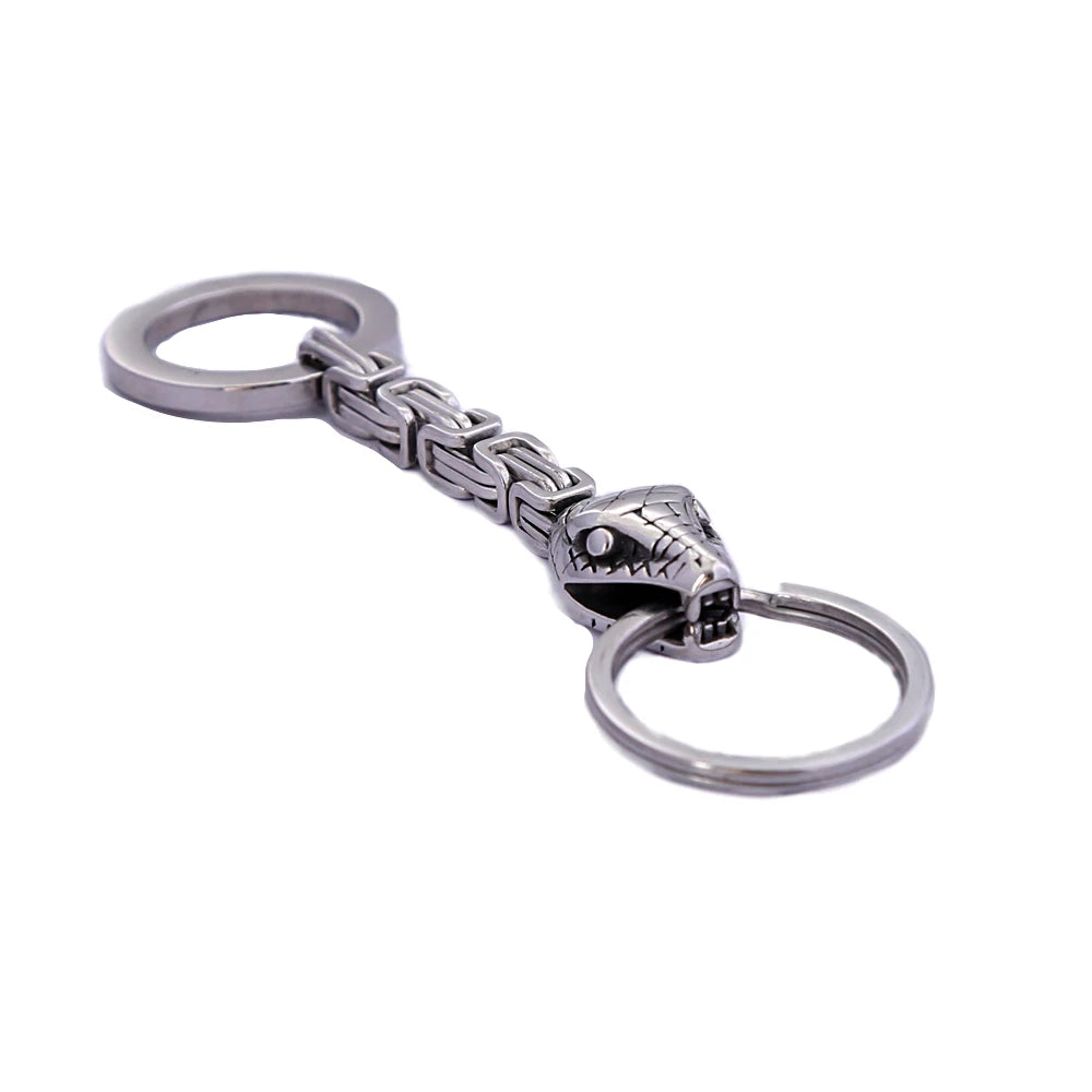 Viking Snake Keychain — Stainless Steel