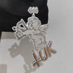 925 Silver VVS Moissanite Angel Pendant Necklace