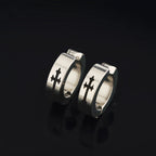 Retro Cross Non Pierced Ear Clips For Men Women Stainless Steel Clip On Earrings Punk Gothic Rock Hiphop Unisex Jewelry