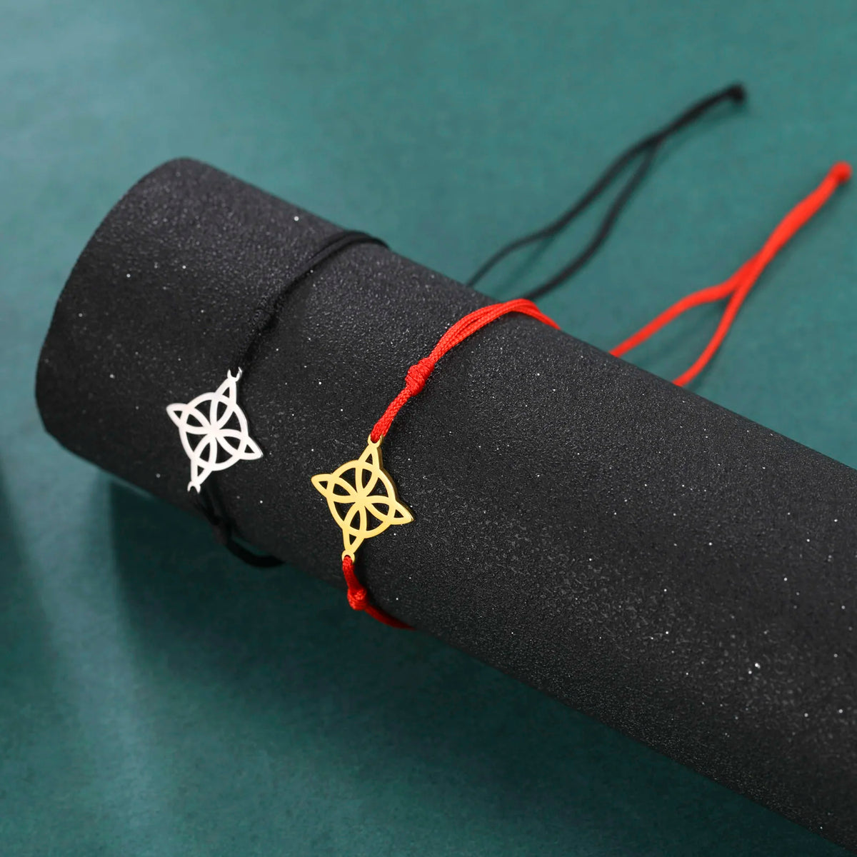 Lemegeton Charm Witch Celtic Knot Double Layer Bracelets Women Wicca Amulet Adjustable Chains Bracelet Stainless Steel