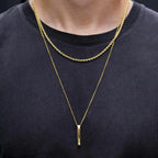 Vertical Bar Rope Cuban Chain Pendant — SS