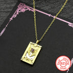 Heart Two-Tone Pendant Sterling Zircon Tarot Card