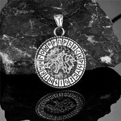 Viking Norse Mythology Odin Wolf Necklaces Men Gold Color Fenrir Rune Pendant Talisman Stainless Steel Male