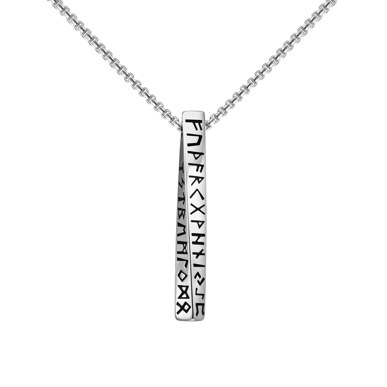 Viking Rune 3D Mobius Bar Pendant — Stainless Steel