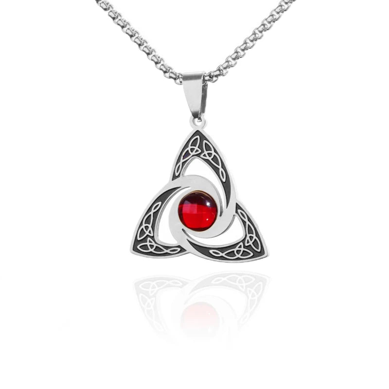 Celtic Witch Knot Pendant Necklace — Steel