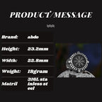Stainless Steel Viking Compass Runic Statement Rings With Skull Punk Men Vintage Viking Men Rings Jewelry