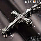 Stainless Steel Cross Pendant Necklace for Men Silver Gold Black Zirconia Jesus Cross Jewelry