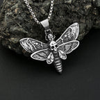 Skull Moth Pendant — Stainless Steel