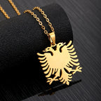 Albania Eagle Pendant Necklace — Two-Tone