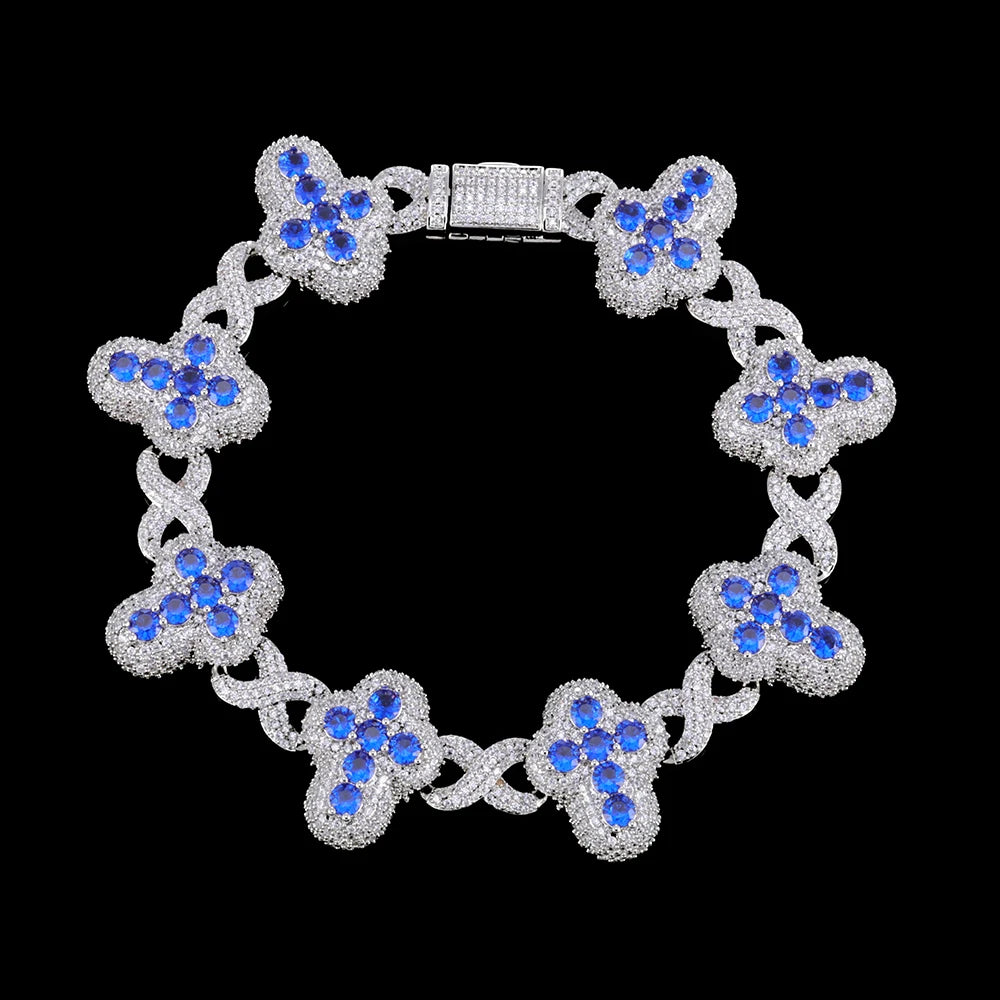 Iced Out Cross Bracelet Stainless Steel 20MM