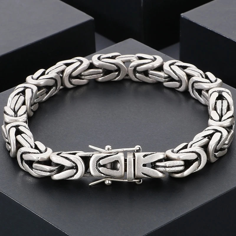Hiphop Chain Bracelets For Men Never Fade Gold Color Stainless Steel Bracelet Manly Wrist 8.66" Classic Mens Jewellery