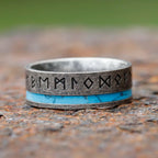 New 316L Stainless Steel Odin Norse Viking Amulet Rune Viking Ring For Man Fashion Red Veneer Jewelry Party Gift
