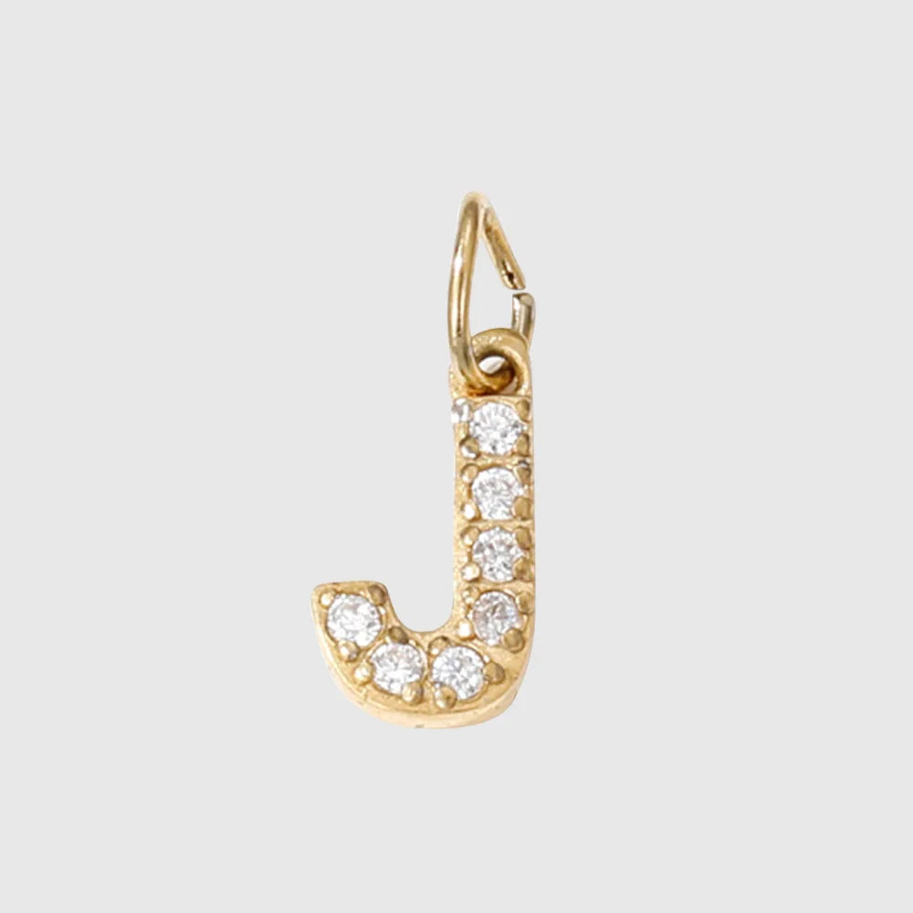 Letter Charm Pendant Necklace — Gold Iced