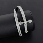 Iced Out Sword Bracelet Gold 18K