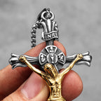INRI Jesus Cross Pendant Necklace — Stainless Steel