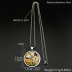 Greyhoun Whippet Dog Head Glass Medal Pendant Necklace for Women Men Gold Plated Stainless Steel Animal Pet Lover Chain