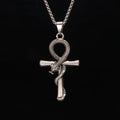 Cross Snake Steel Pendant