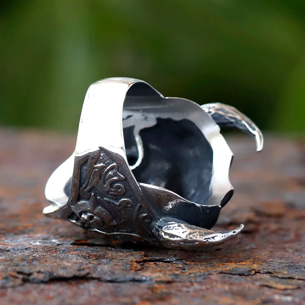 Nordic Viking Skull Ring for Men — 316L Stainless Steel