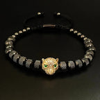 Leopard Head Beaded Bracelet — Stainless Steel