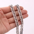 Silver Cuban Link Necklace 8-18mm — Silver