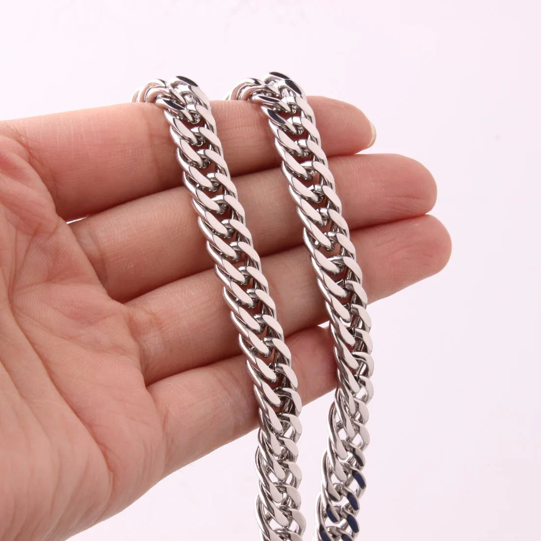 Silver Cuban Link Necklace 8-18mm — Silver