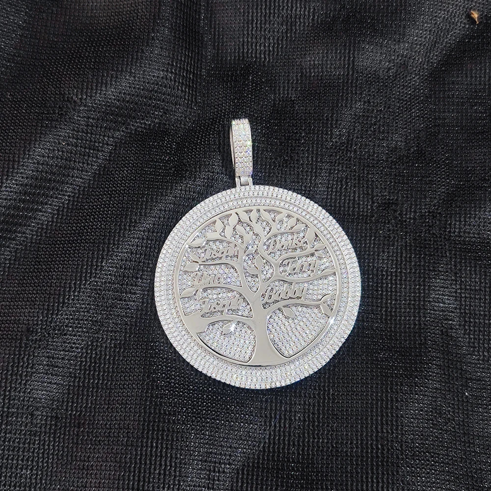 925 Silver VVS Moissanite Family Tree Pendant