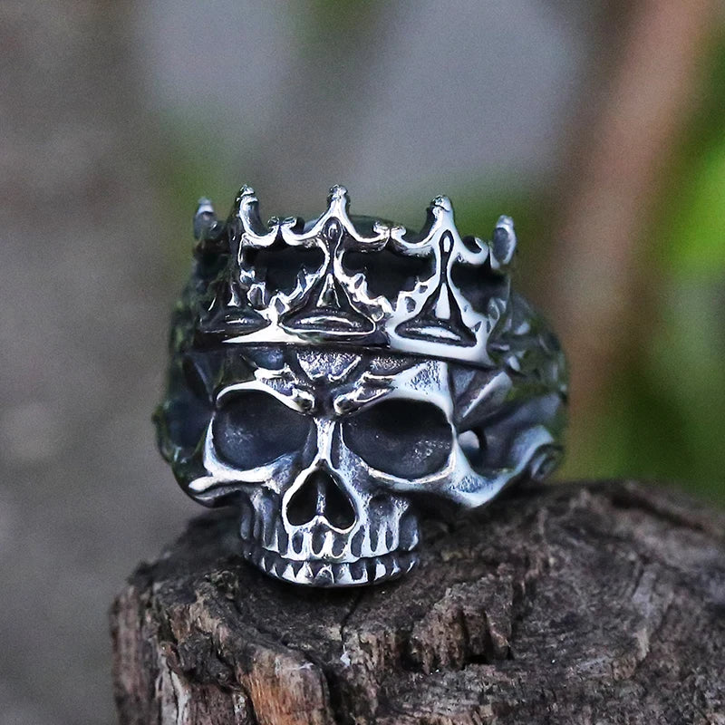 Hip-Hop Men's Biker Rings Head Evil Skull Ring Gothic Punk Rock Biker Jewelry Accessories Wholesale