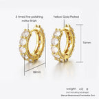 Gold Iced Out Huggie Hoop Earrings Zircon