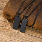 Rectangle Bar Box Chain Pendant — Stainless