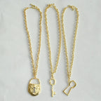 Brand Fashion Show Metal Alloy Key Lock Pendant Necklace For Women Fashion Jewelry Gorgeous Sweater Chain Statement