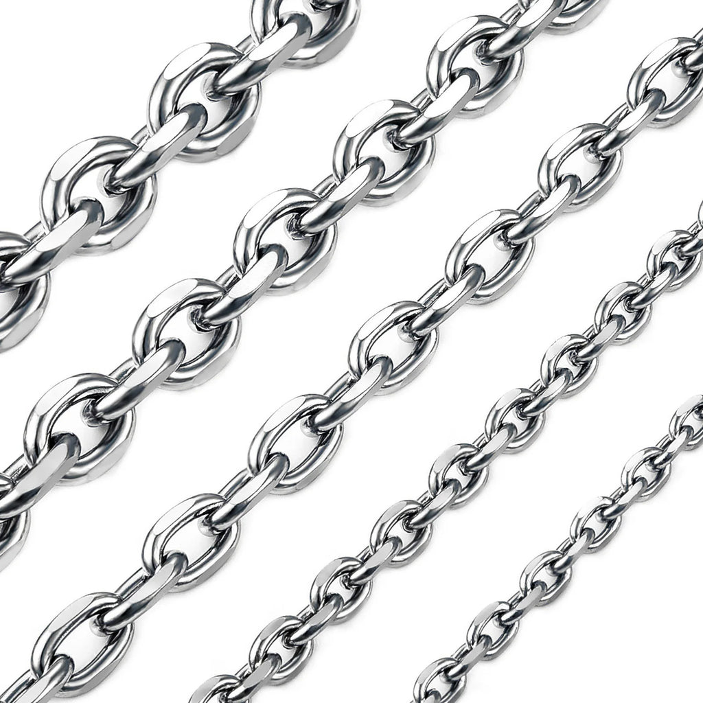Minimal Silver O-Chain Necklace — Stainless Steel