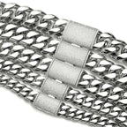 12/14/18/20/22mm Big Heavy Solid Stainless Steel Cuban Miami Link Chain Necklaces for Men Hip Hop Bling Iced out Rapper Jewelry