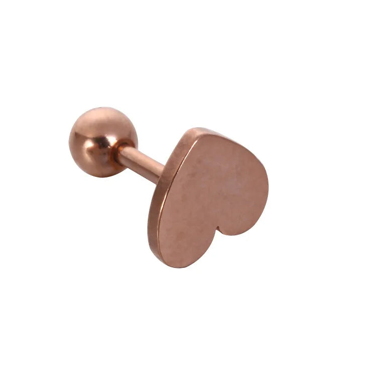 Stainless Steel Heart Stud Earrings