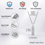 Vertical Bar Necklaces for Men Boys,Zircon Embossed Stainless Steel Pendant Necklaces,Stylish Trendy Jewelry Gifts