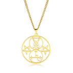 Sigil of Lucifer Lilith Seal Pendant Necklace — Stainless Steel