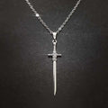 Personality Exquisite Sliver Color Knife Sword Pendant Stainless Steel Necklace for Women Men Gothic Punk Jewelry Accessory Gift