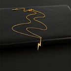 Skyrim Lightning Pendant Necklace Chain Geometric Stainless Steel Simple Necklace for Women Men Party Ornament Jewelry