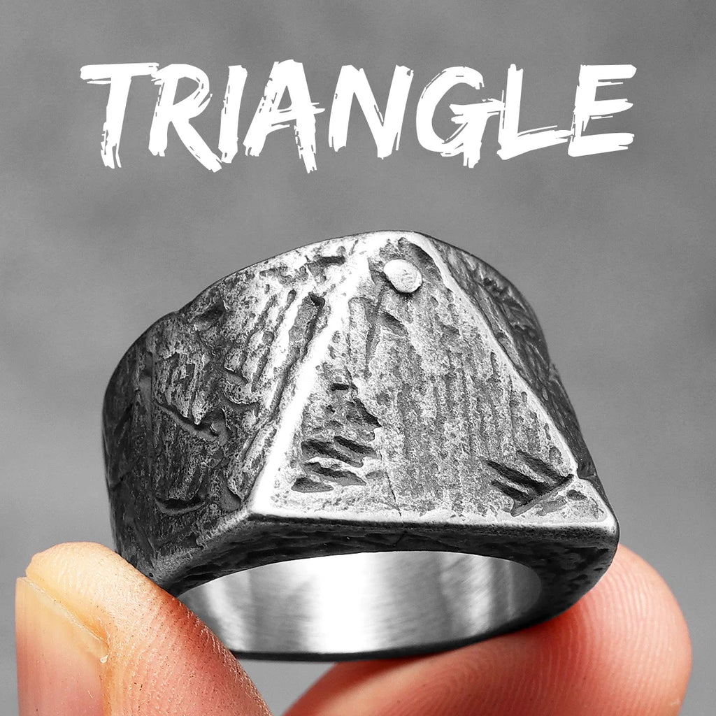 Triangle Ring Stainless Steel Retro