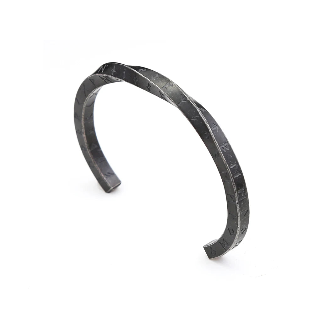 Viking Steel Bracelet 316L Mobius Runes Nordic