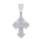 New Iced Out Bling CZ Cross Pendant Necklace Silver Color Prong Setting Cubic Zirconia Jesus Charm Men Women Hip Hop