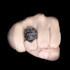 Stainless Steel Men Rings Bear Animal Rock Punk Hip Hop Personality for Biker Male Boyfriend Jewelry Creativity Gift